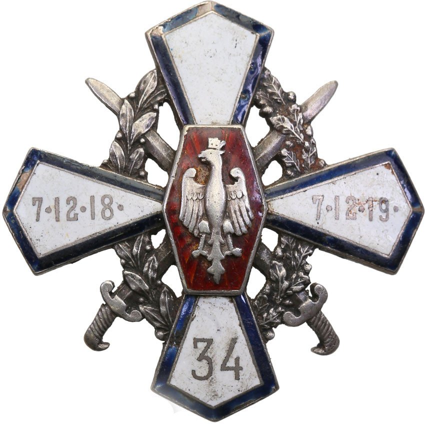 Polska. II RP. 34 Pułk Piechoty – Biała Podlaska odznaka oficerska